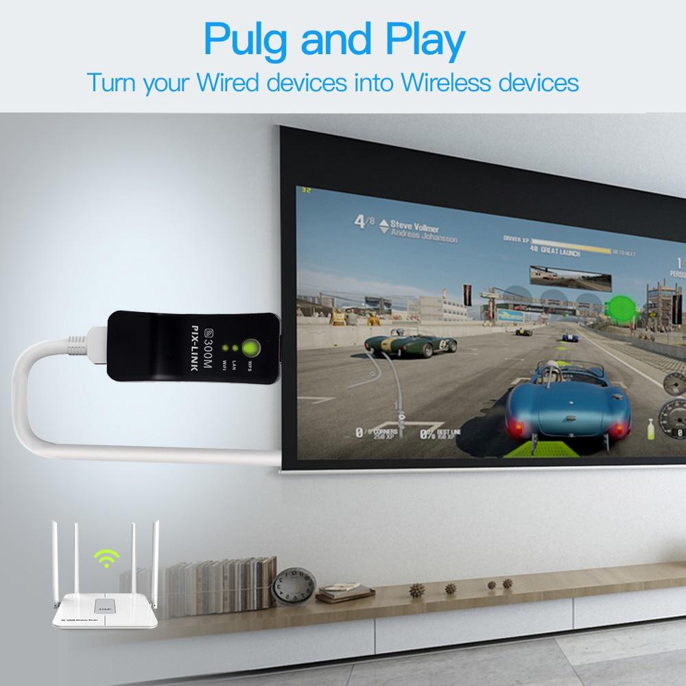 Thiết bị phát wifi Pixlink 300Mbps cho TV thông minh