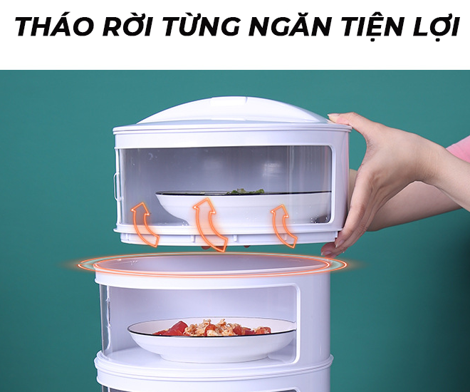 Lồng bàn giữ nhiệt thức ăn cao cấp 5 tầng