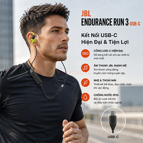 Tai nghe có dây In-ear JBL Endurance Run 3 JBLENDURRUN3C - Hàng chính hãng