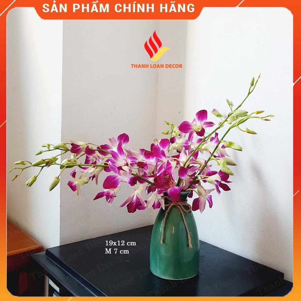 Lọ hoa gốm sứ Bát Tràng cỡ nhỏ 18 cm - Bình hoa để bàn xinh xắn - Decor trang trí Nhiều màu (không bao gồm hoa)