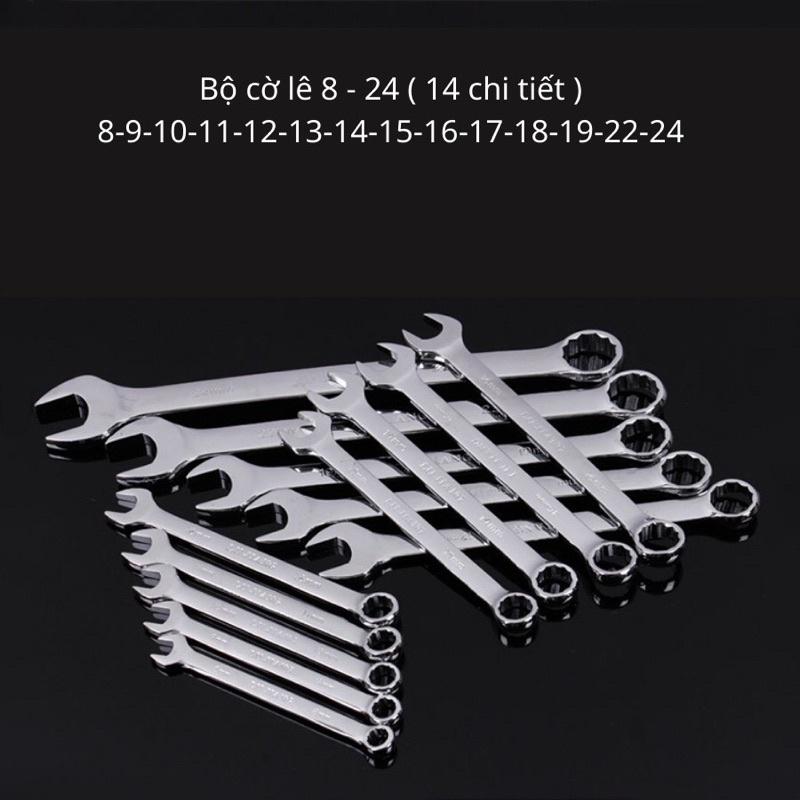 Cờ lê yety 14 chi tiet 8-24 ,cơ lê mở ốc,bộ vòng miệng