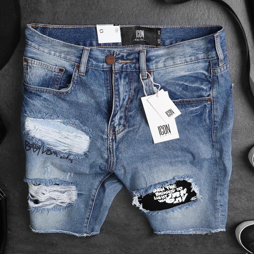 Quần short nam chất jean King168 , co dãn , ngang đầu gối trên Mẫu S01F