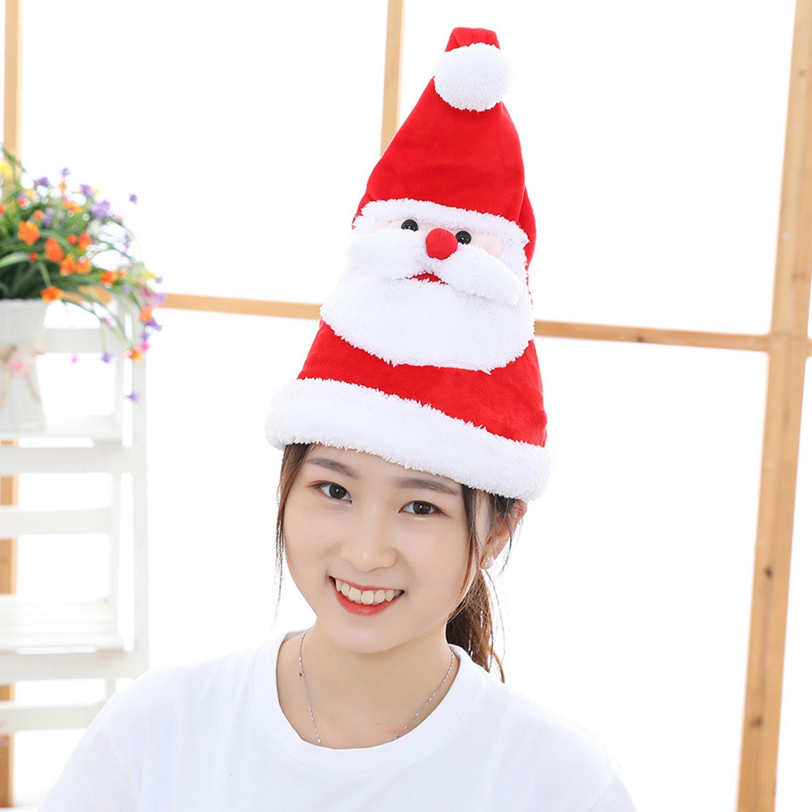 Santa Hat Singing and Dancing Christmas Cap for Party Supplies Xmas New Year