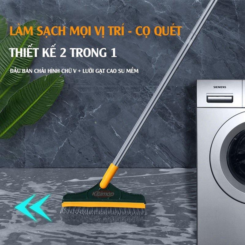 Chổi Cọ Chà Sàn Nhà Tắm Thông Minh Thiết Kế Đầu Gạt Nước Và Đầu Chổi Xoay 120 Độ Quét Nhà Siêu Sạch Mọi Góc Bẩn