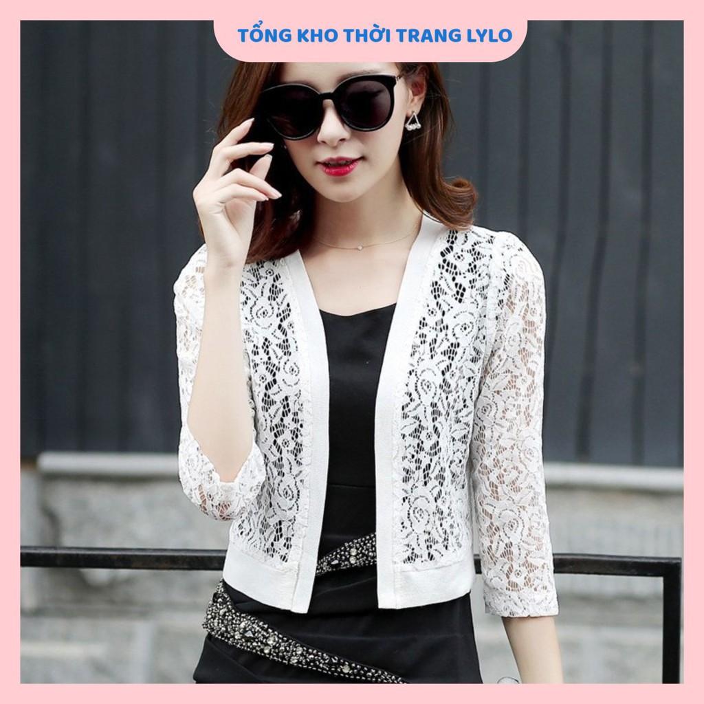 Áo khoác ren dáng lửng mặc ngoài đẹp