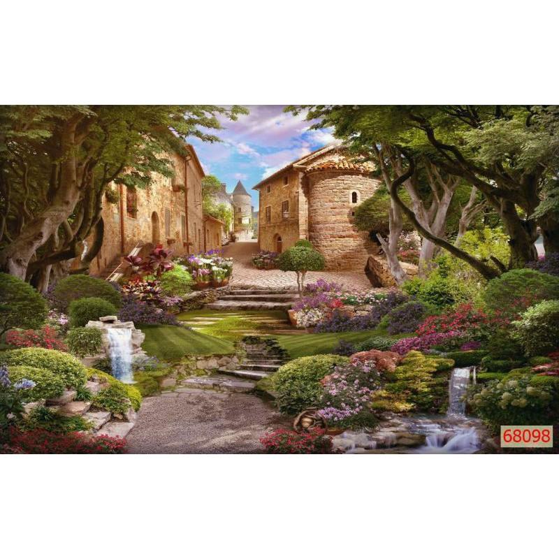 Tranh dán tường 3D quán cafe, trà sữa
