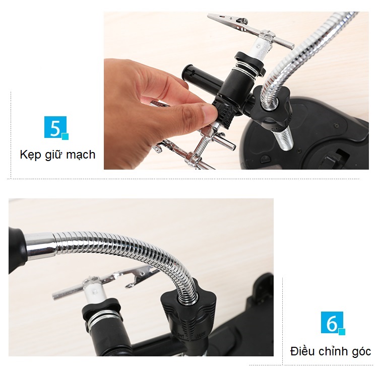 Kính lúp hàn mạch V5 có đèn led hỗ trợ sửa chữa