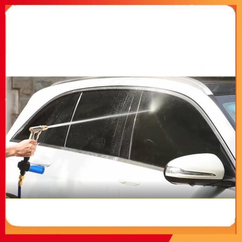 Bộ dây vòi xịt nước rửa xe, tưới cây . tăng áp 3 lần, loại 20m 206701-2 đầu đồng, cút, nối