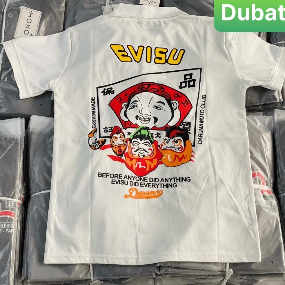 ÁO THUN NAM POLO CỔ TRỤ NAM NỮ VẢI CÁ SẤU IN EVISU CHẤT VẢI COTTON 100% PHONG CÁCH SANG CHẢNH VIP PRO - DUBATI FASHION