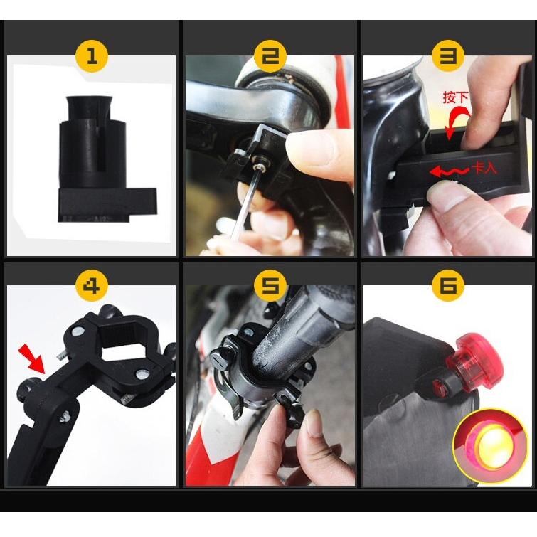 Bộ Vè Chắn Bùn Leo Núi Thể Thao Siêu Dẻo Mềm Chống Gãy 2 in 1 Cho Xe Đạp Địa Hình, MTB Tích Hợp Đèn Led Đuôi Cảnh Báo Phía Sau Màu Đỏ Mai Lee