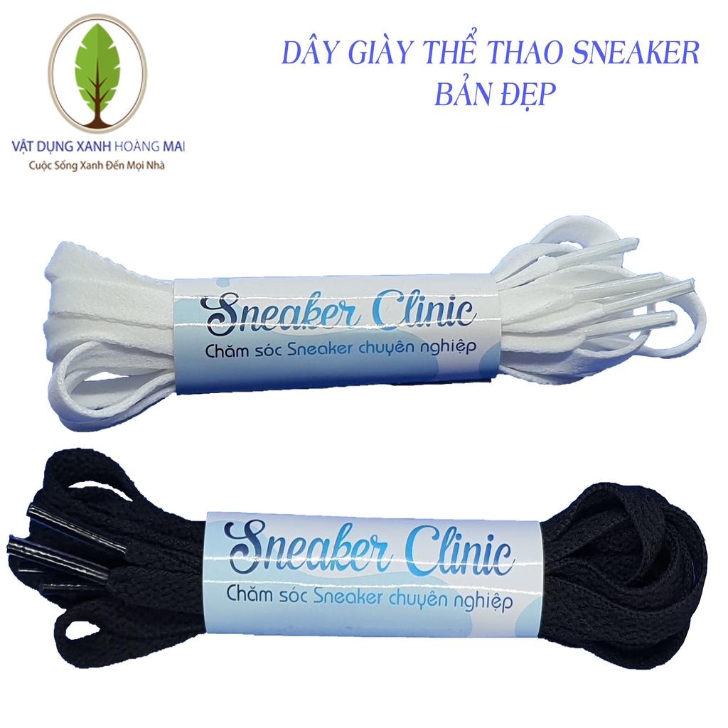 Dây Giày Thể Thao Sneaker Dẹp Nam Nữ Chính Hãng Bản Đẹp 2 Màu Đen Trắng 120 Cm