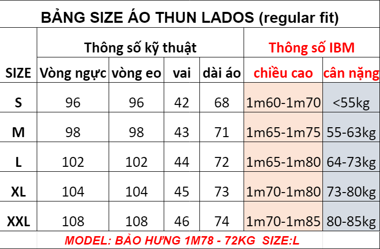 Áo thun trơn tay ngắn LADOS - 19021, chất thun cotton 4 chiều dày đẹp, không đổ lông, không ra màu