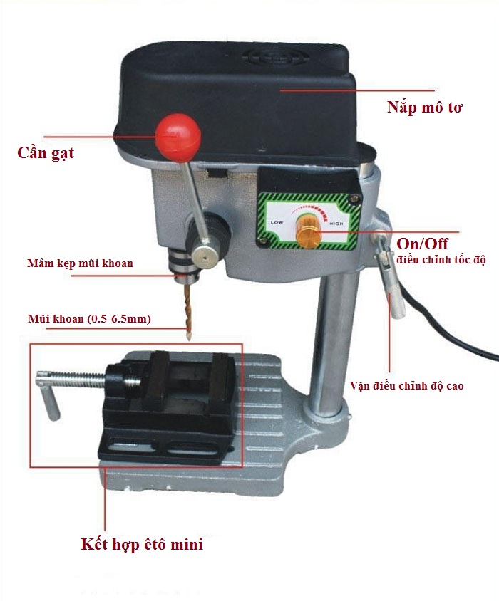 Máy khoan bàn - Tặng kèm 01 miếng thép nhiều chức năng trong một