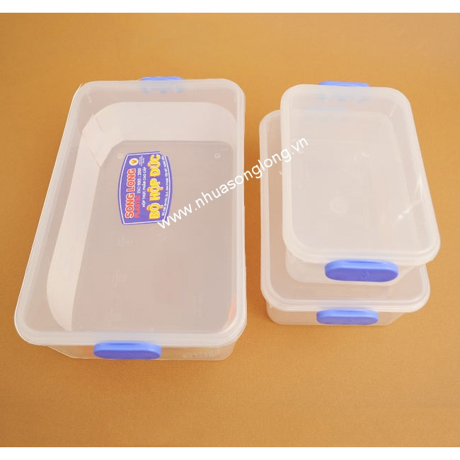 Bộ hộp nhựa đựng thực phẩm khóa gài