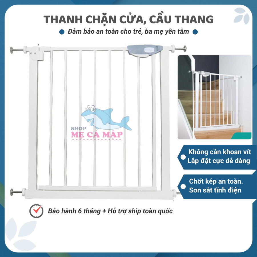 Chặn Cửa Chặn Cầu thang an toàn, chắn cửa dày nặng, thanh chặn cửa cao 79cm bảo vệ bé an toàn