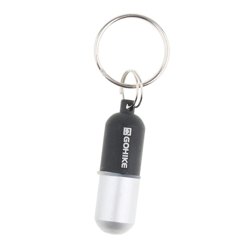 4pcs Waterproof Aluminum Pill Storage Box Keychain Capsule Tablet Bottle