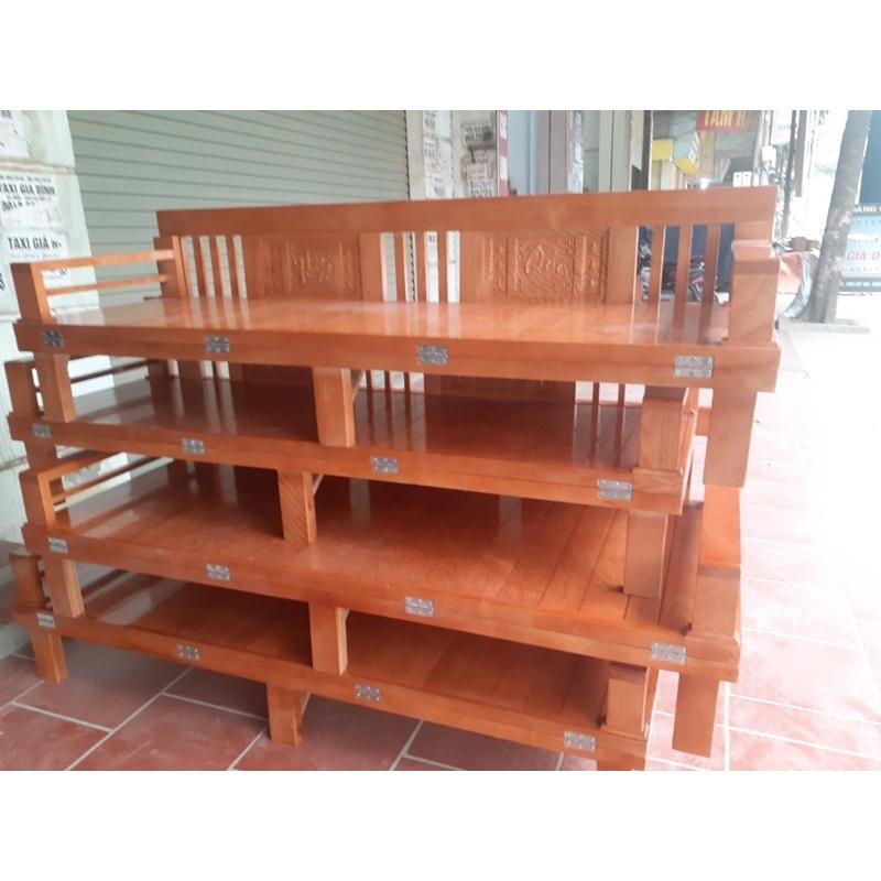 GIƯỜNG GHẾ GẤP 1m6 GỖ XOAN ĐÀO HÀNG DÀY CHẮC