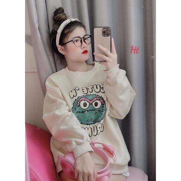 Áo Sweater thú mặt xanh cute H2A