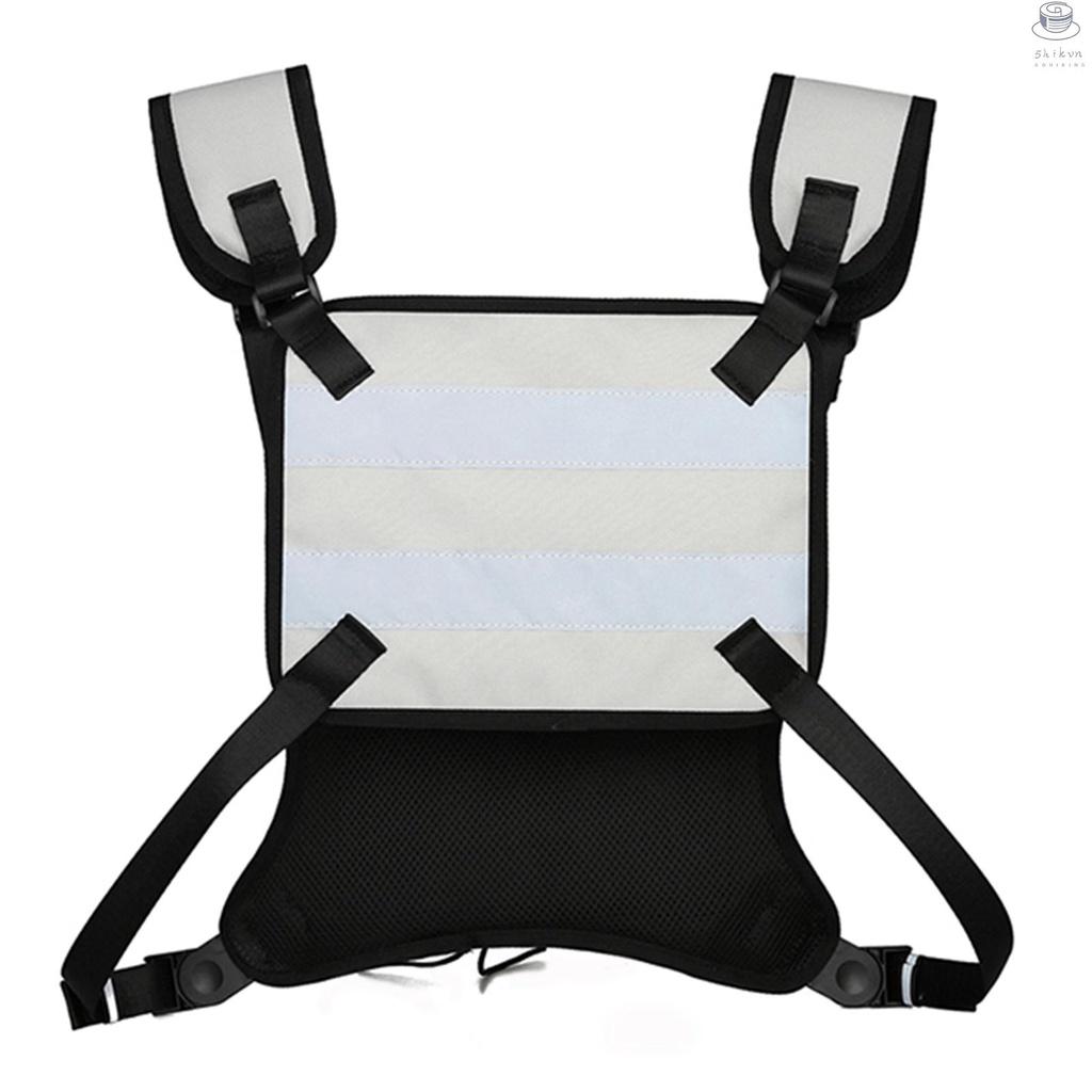 Reflective Running Vest Breathable Outdoor Sports Night Safety Running Vest Jacket Chest Pack