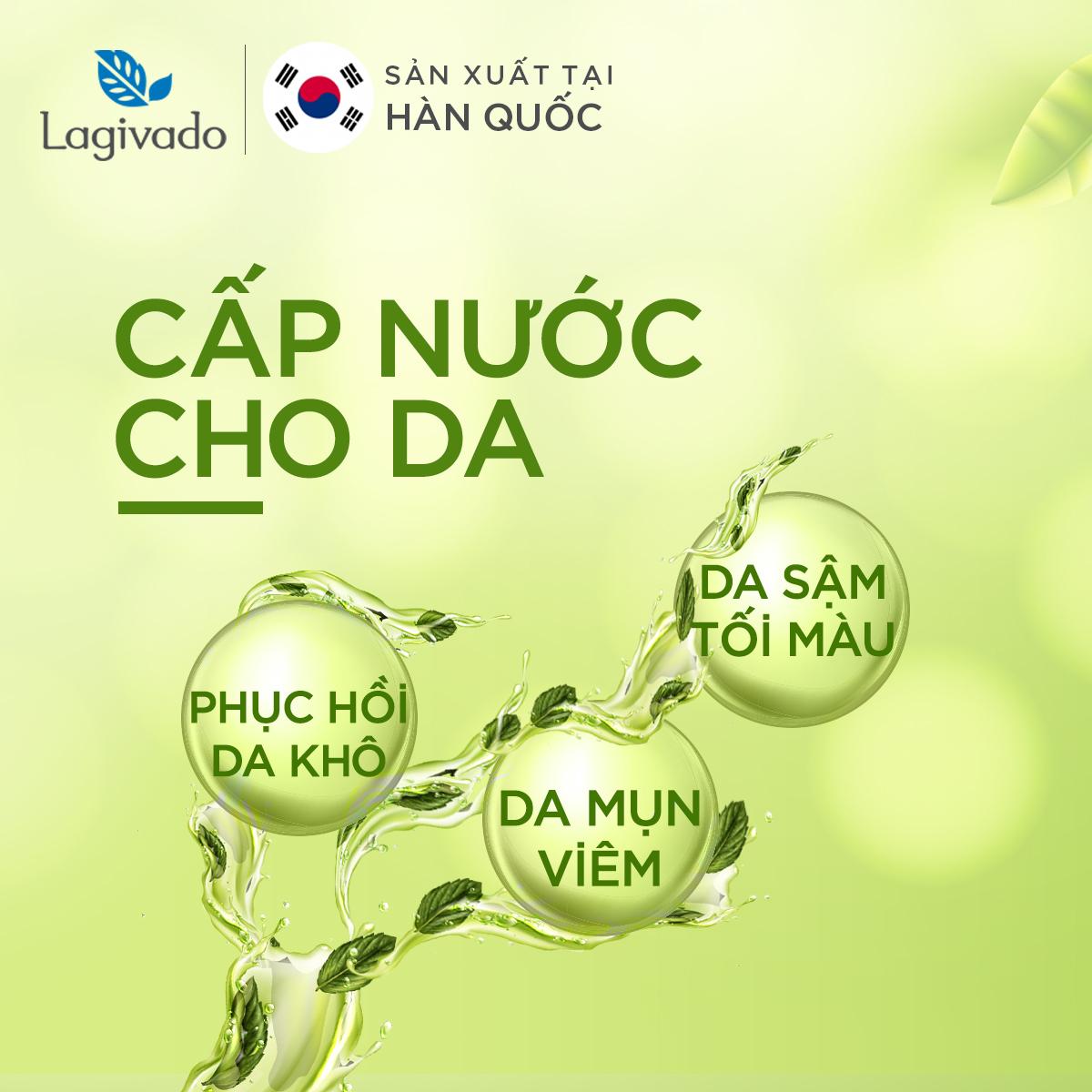 Combo 10 Mặt nạ dưỡng ẩm, trắng sáng da Hàn Quốc chính hãng Lagivado đắp mặt thư giãn, làm dịu da, cho làn da căng bóng và mềm mịn Hydra Calming Facial Mask dạng giấy