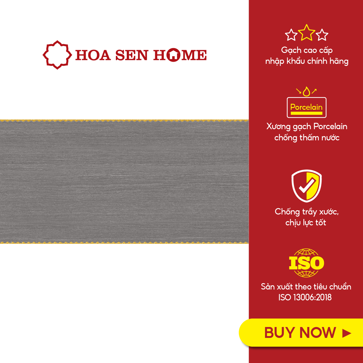 Gạch ốp tường bán sứ LUSTILE VNOML0300600004TD bề mặt bóng, độ hút nước thấp, kích thước 300mmx600mm, thùng 8 viên - Hàng chính hãng