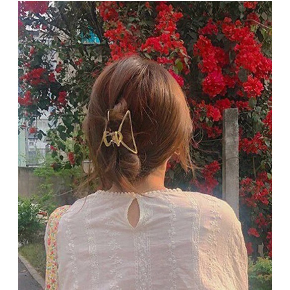 Kẹp tóc sau kim loại đơn giản trang trí tóc phong cách Vintage