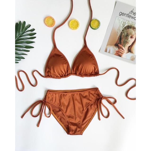 Bikini đồ bơi 2 mảnh tam giác quần sịp full màu kèm video thật do shop tự quay