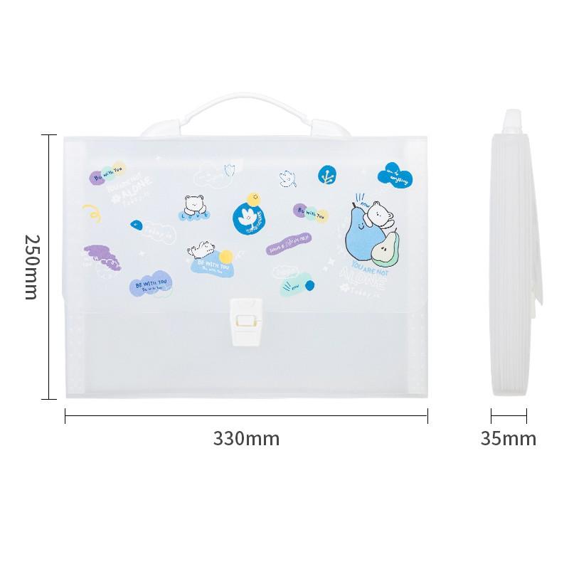 Cặp tài liệu mở rộng 13 ngăn Deli - cặp học sinh - trong suốt - file đựng tài liệu - 1 chiếc - 72563