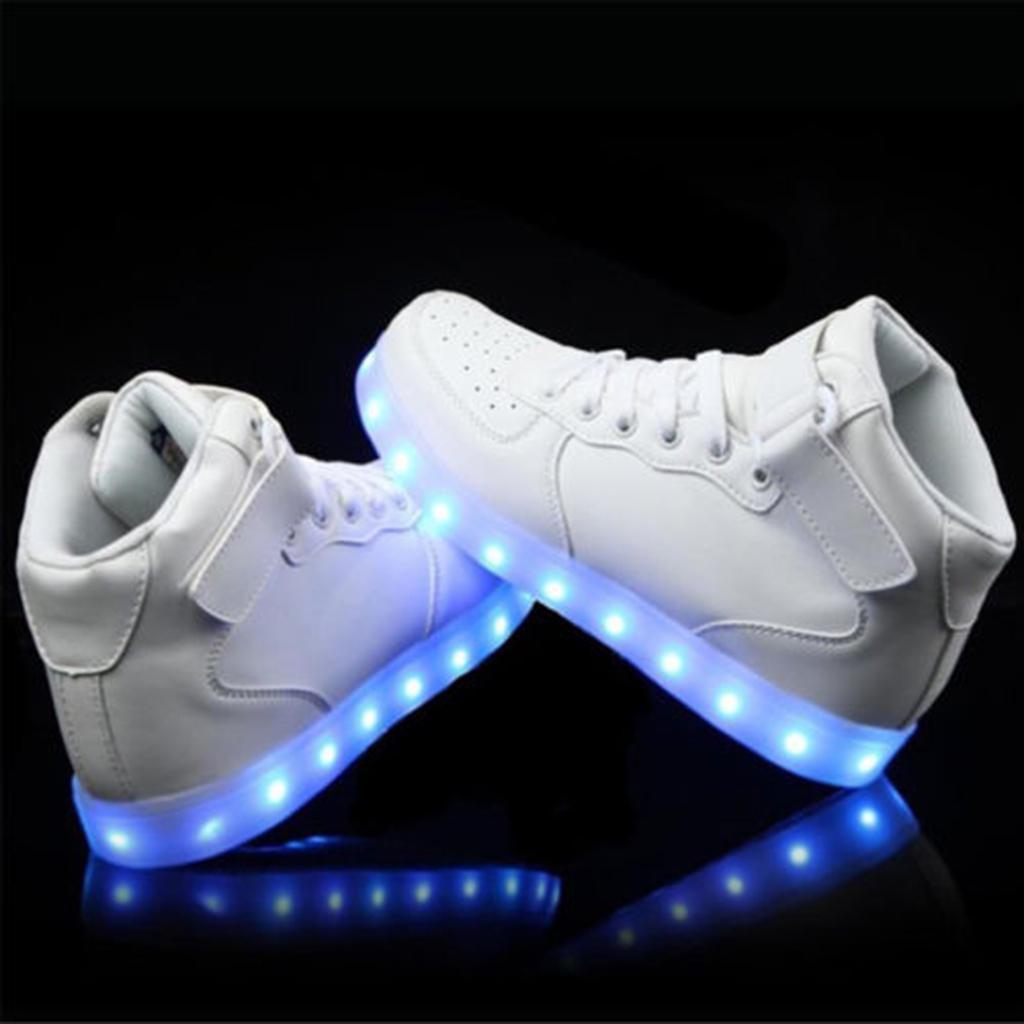 Unisex Adults LED Light Up Shoes High Top Luminous Casual Sneakers