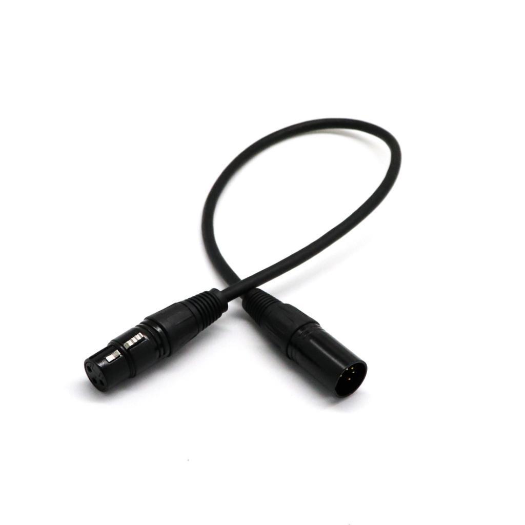 5x5-Pin Male to 3-Pin Female XLR Turnaround DMX Adapter Cable