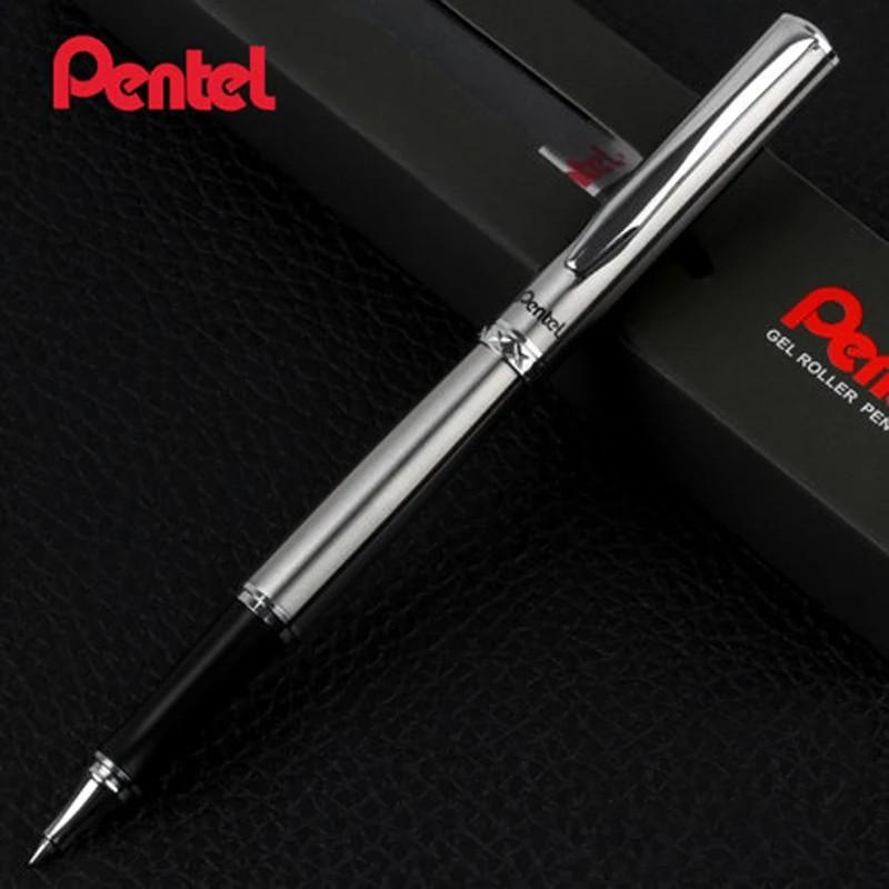 Bút Ký Cao Cấp Pentel K600 Ngòi 0.7mm Mực Xanh | Vò Màu Bạc Thanh Lịch