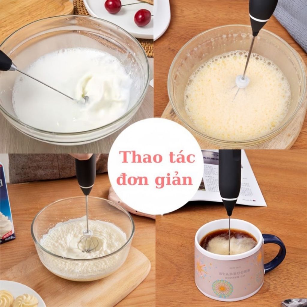 Máy Đánh Trứng Tạo Bọt Cafe Mini Cầm Tay Sokany SK-1772 Có 3 Tốc Độ