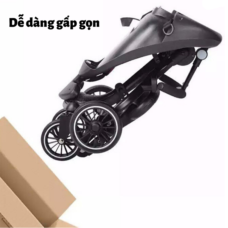 Xe Đẩy Thông Minh 4 Bánh Gấp Gọn Cho Bé V5-B Đảo Chiều, Có Mái Che Nắng - TẶNG KÈM BỘ THẺ HỌC THÔNG MINH 16 CHỦ ĐỀ 416 THẺ CHO BÉ, Xe Đẩy Cho Bé, Xe Đẩy Trẻ Em, Xe Đẩy Du Lịch