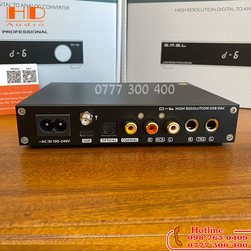 Giải Mã DAC S.M.S.L D-6 - Chip AK4493 Giải Mã 32bit /768KHz và DSD512 - Hàng Chính Hãng