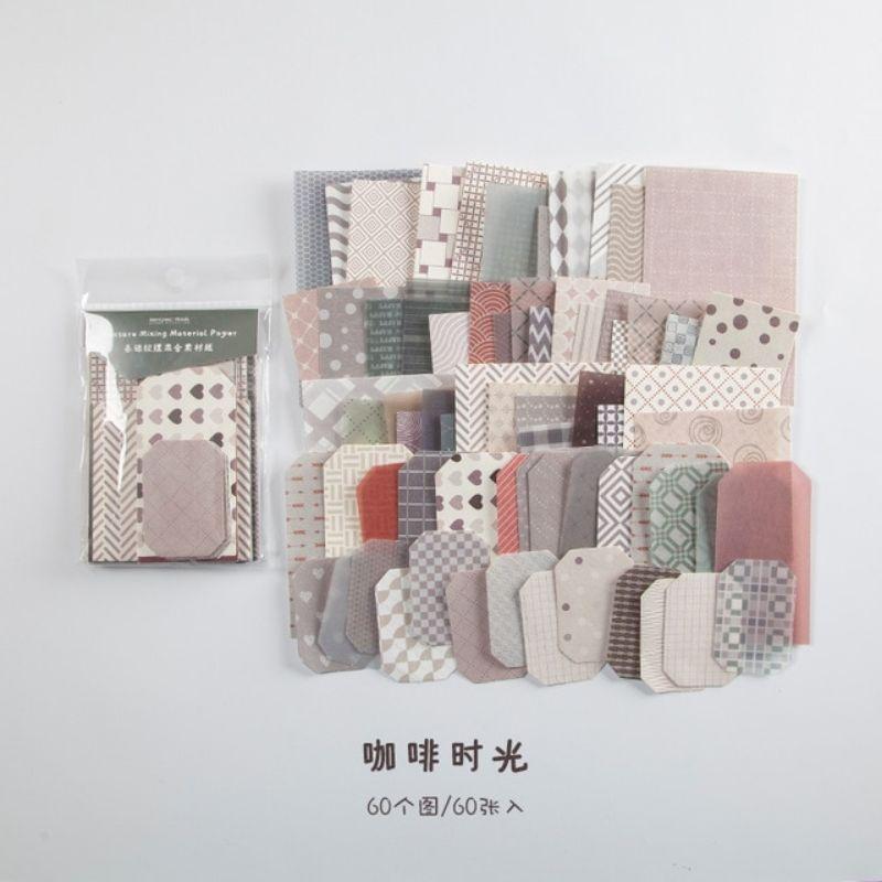 Set 60 giấy trang trí, decor paper phong cách hàn quốc, qnshop nguyên liệu handmade