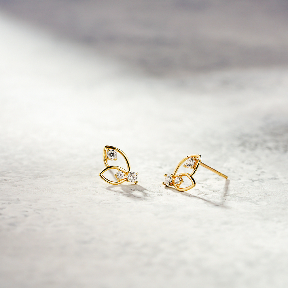 Bông Tai Nữ Vàng 14K BTAM83 Huy Thanh Jewelry