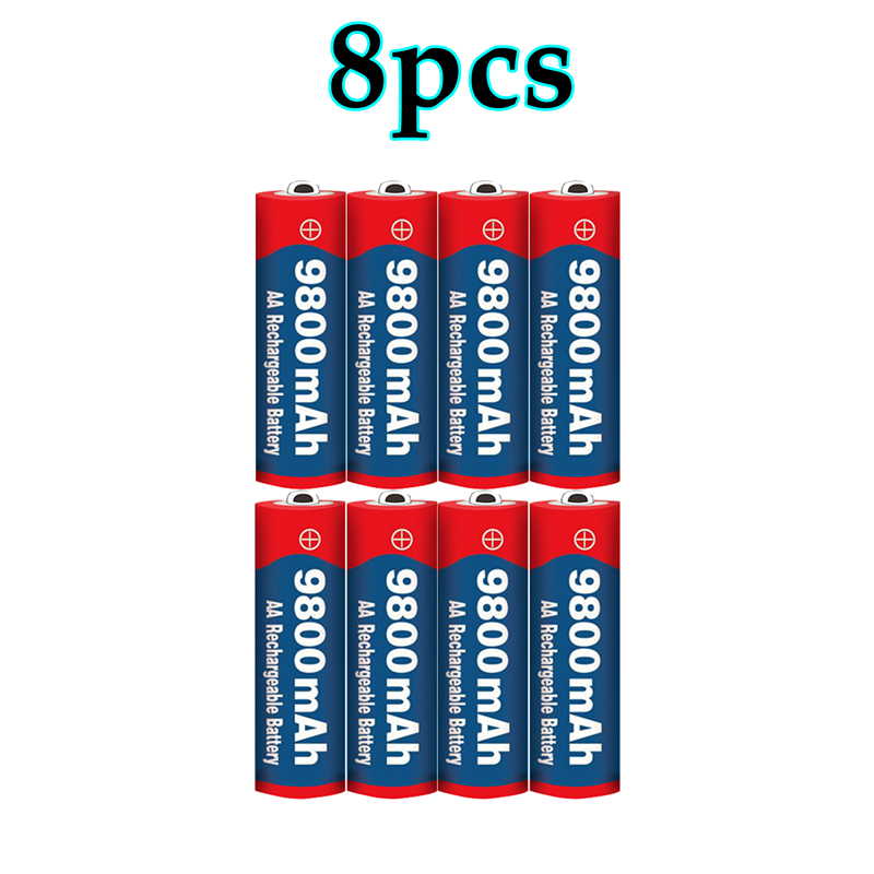 2022 Mới Pin Sạc 1.5V AA 9800 MAh + 1.5V AAA 8800 MAh Alkaline1.5V Cho Đồ Chơi Đồng Hồ Pin Máy Ảnh Màu Sắc: Vàng