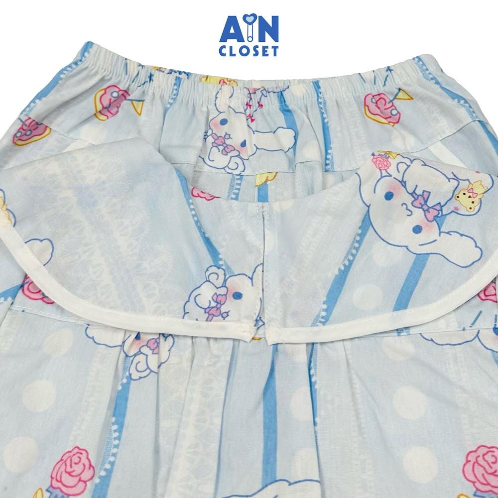 Bộ quần áo Dài bé gái hoạ tiết Thỏ Kẻ Xanh Cotton - AICDBGGUGO6N - AIN Closet