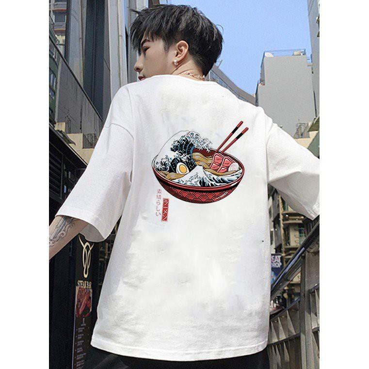 Áo thun unisex form rộng họa tiết hoạt hình phong cách Nhật Bản vải dày mịn 2020T2464
