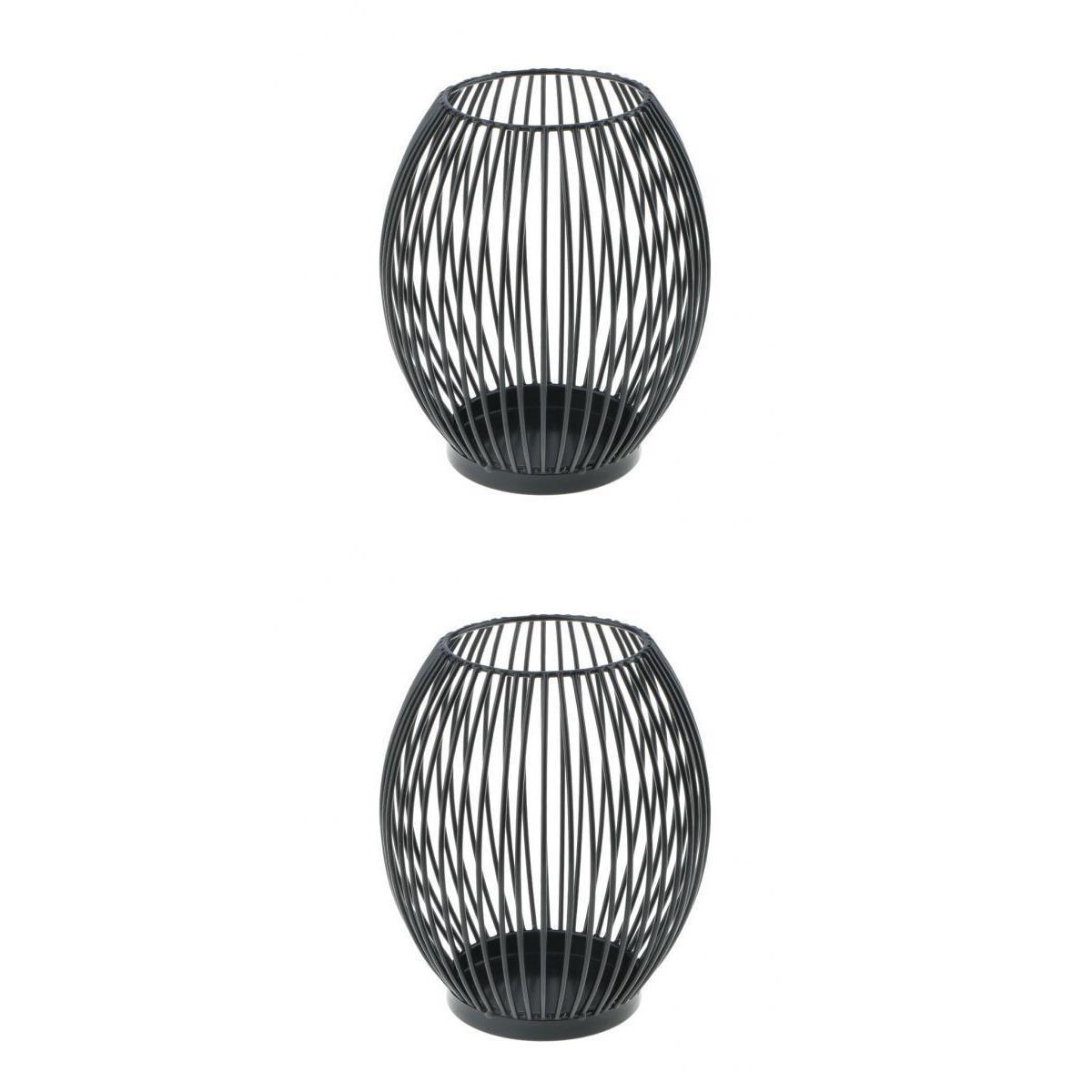 2 x Wire Iron Metal Candle Holder Cage Home Ornament Indoor Background Decor