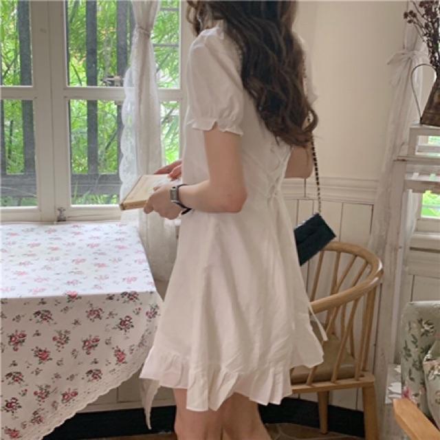 ẢNH THẬT- Đầm bèo đan dây sau , có 2 size 2 màu đen trắng 2 lớp