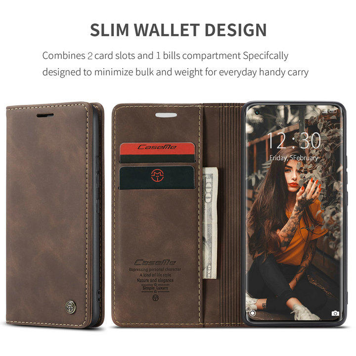 Bao da bò dạng ví chính hãng Caseme dành cho Xiaomi 11 Lite 5G NE - Hàng chính hãng
