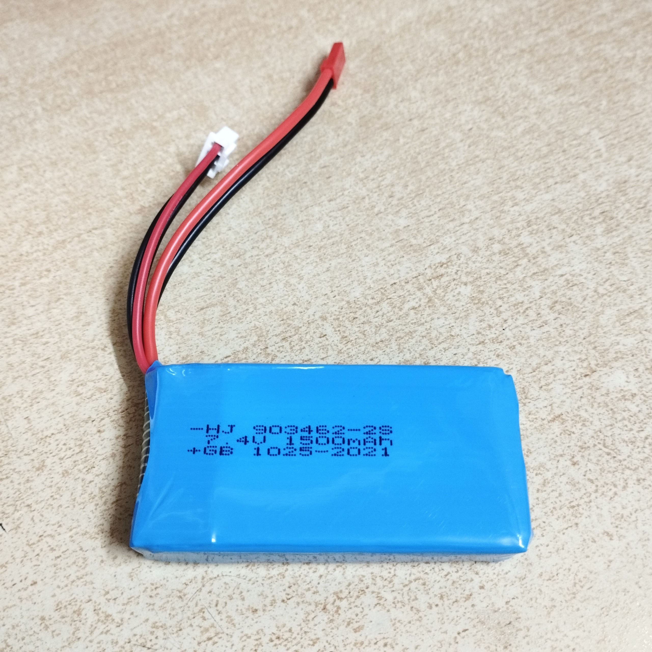 Pin sạc 7.4V dung lượng 1500mAh cho v913 chân cắm đỏ jack JST