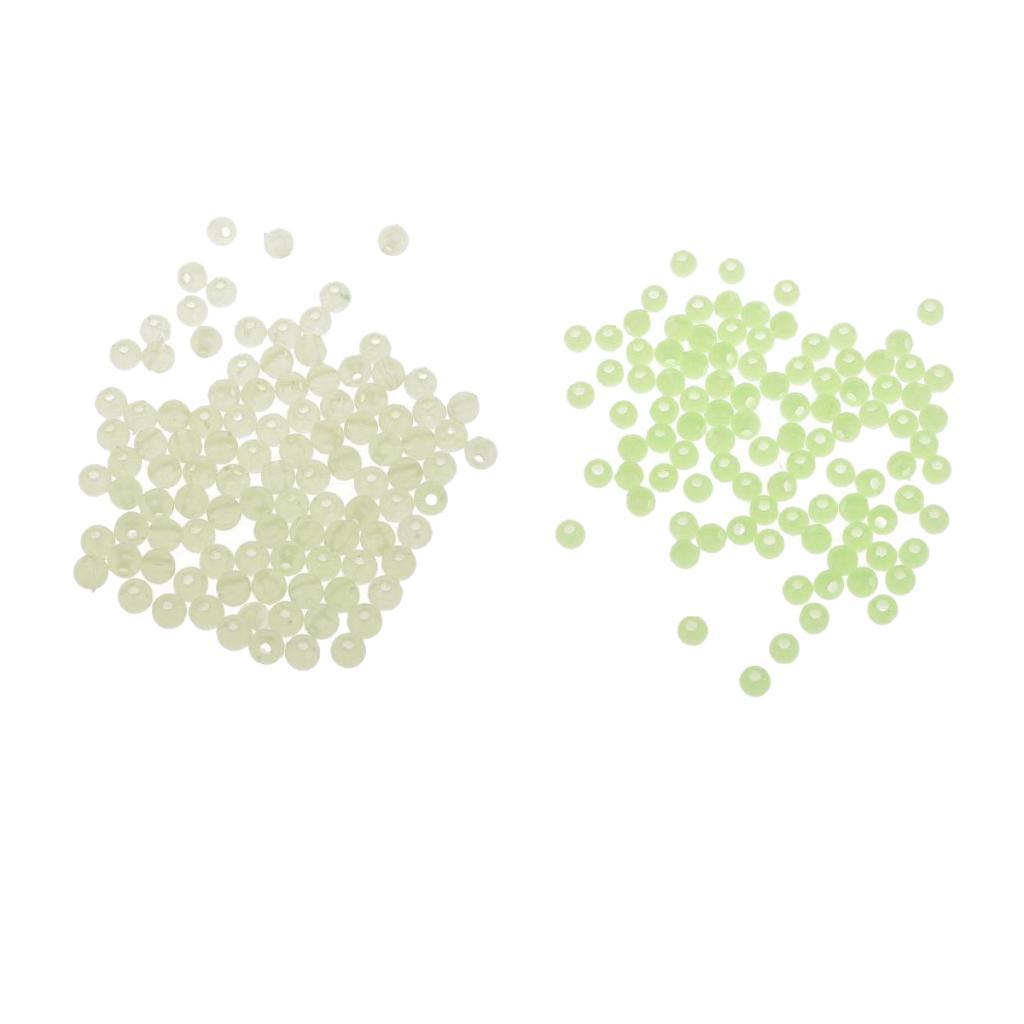 200 Pieces Plastic Luminous Fishing Beads Set Sea Fishing Beads Lure Tackle