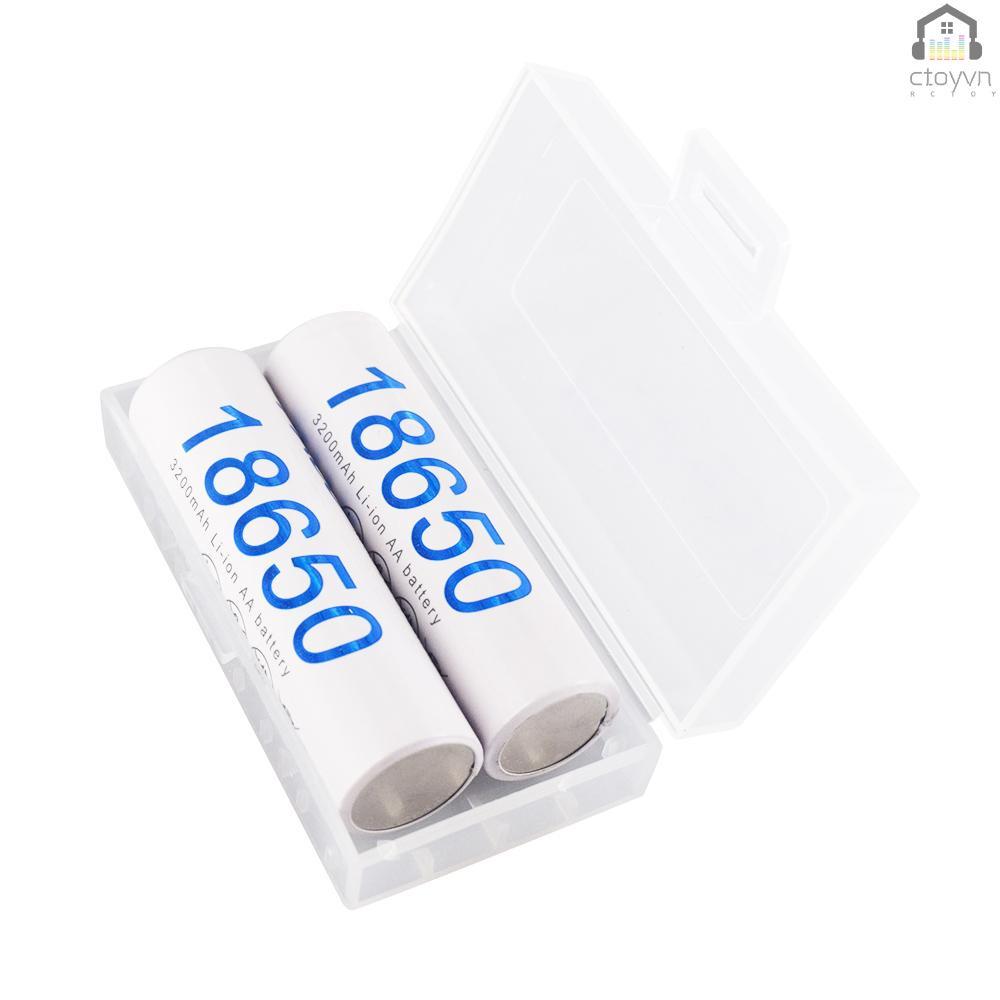 1 hộp nhựa trong suốt đựng pin 18650 chất lượng cao 2 18650