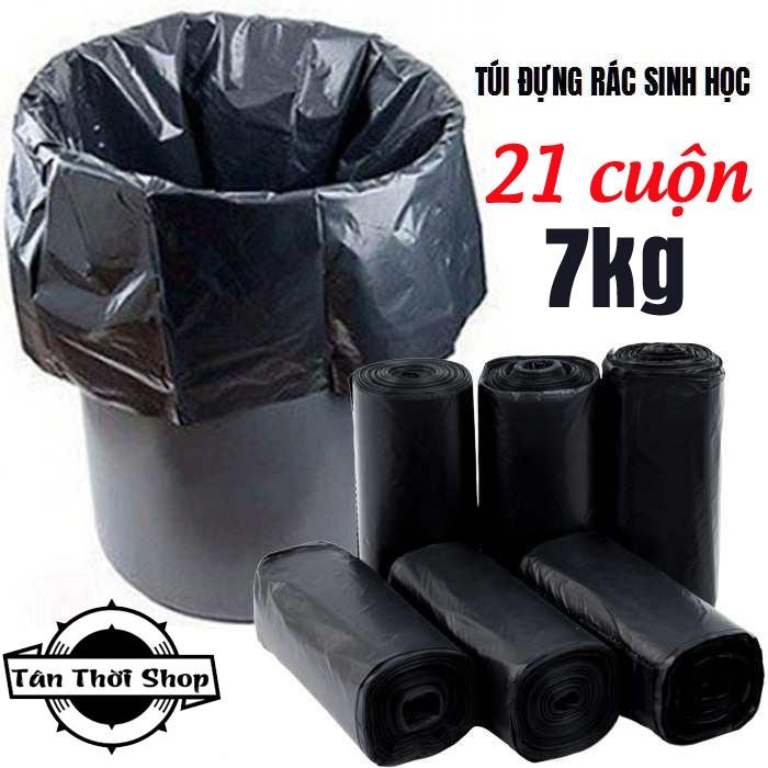 Combo 21 Cuộn (7 bịch/7kg) Túi Rác Tự Phân Hủy- MÀU ĐEN