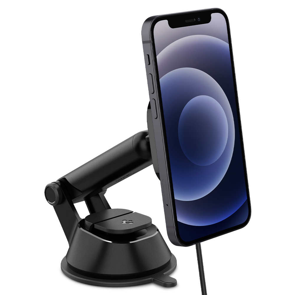 Sạc Mag Xe Hơi Spigen OneTap Pro Wireless Magnetic Car Charger Dashboard - Hàng Chính Hãng