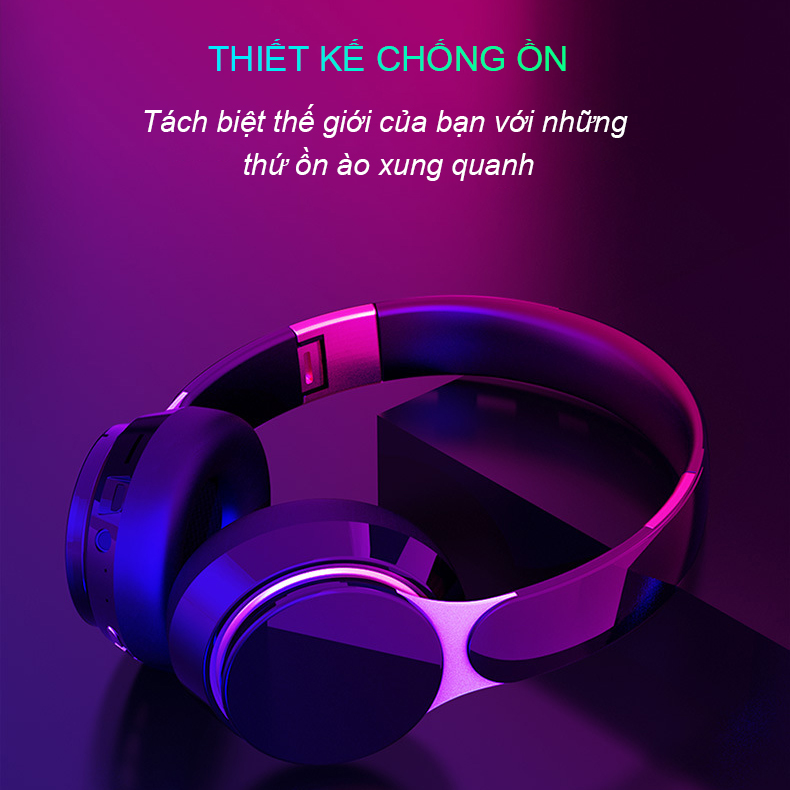 Tai nghe bluetooth chụp tai không dây SIDOTECH S70 Over Ear chống ồn pin trâu âm thanh siêu bass pin 10h chơi thể thao gaming trên điện thoại Android IOS Laptop - Hàng Chính Hãng