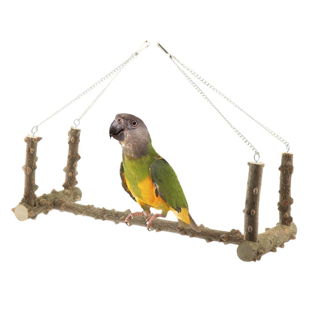 Bird Cage Parrot Large Wooden Swing Stand Parrot Bird Perch Stand
