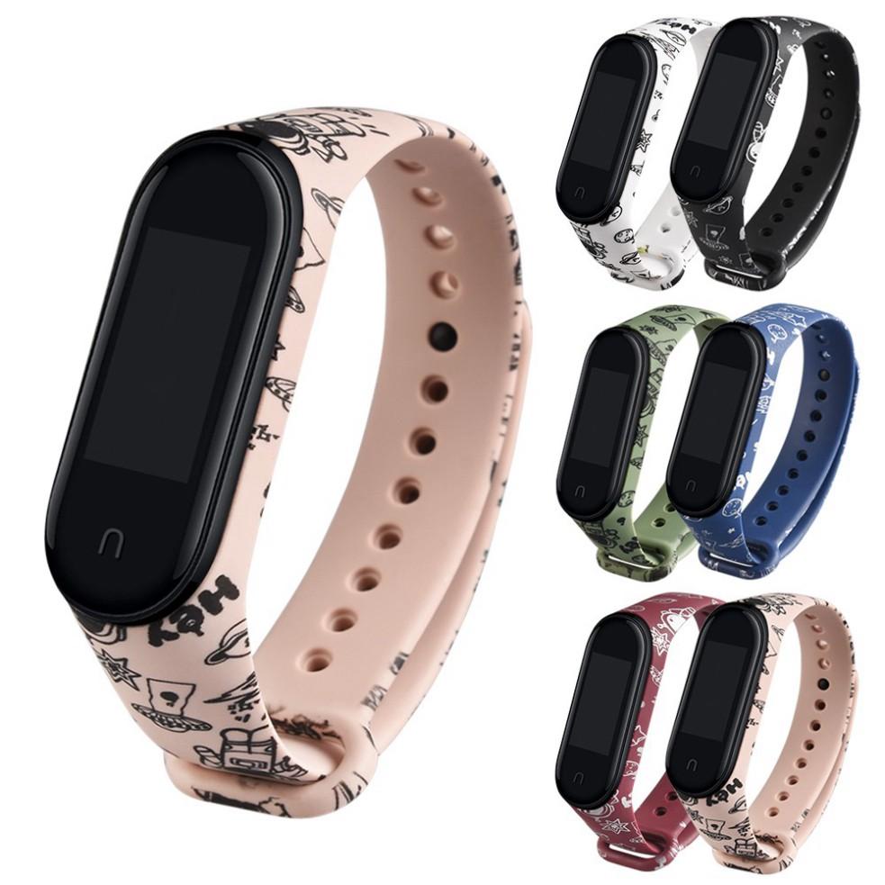 Dây đeo phụ kiện bằng silicone mềm TPU hoạt hình cho Xiaomi mi band 3 4 5